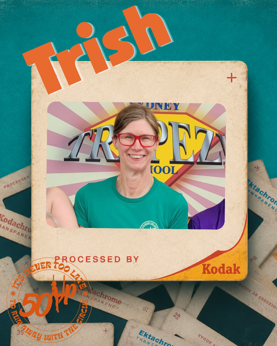 Trish Ferguson is 53 and began aerial training at 49. She specialises in trapeze and trains at Sydney Trapeze School. A bold and expressive performer, Trish has previously shared the stage with her close friend Mary, combining strong aerial skills with humour and plenty of heart.